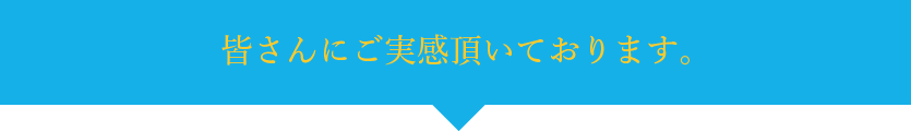 皆さんにご実感頂いております。